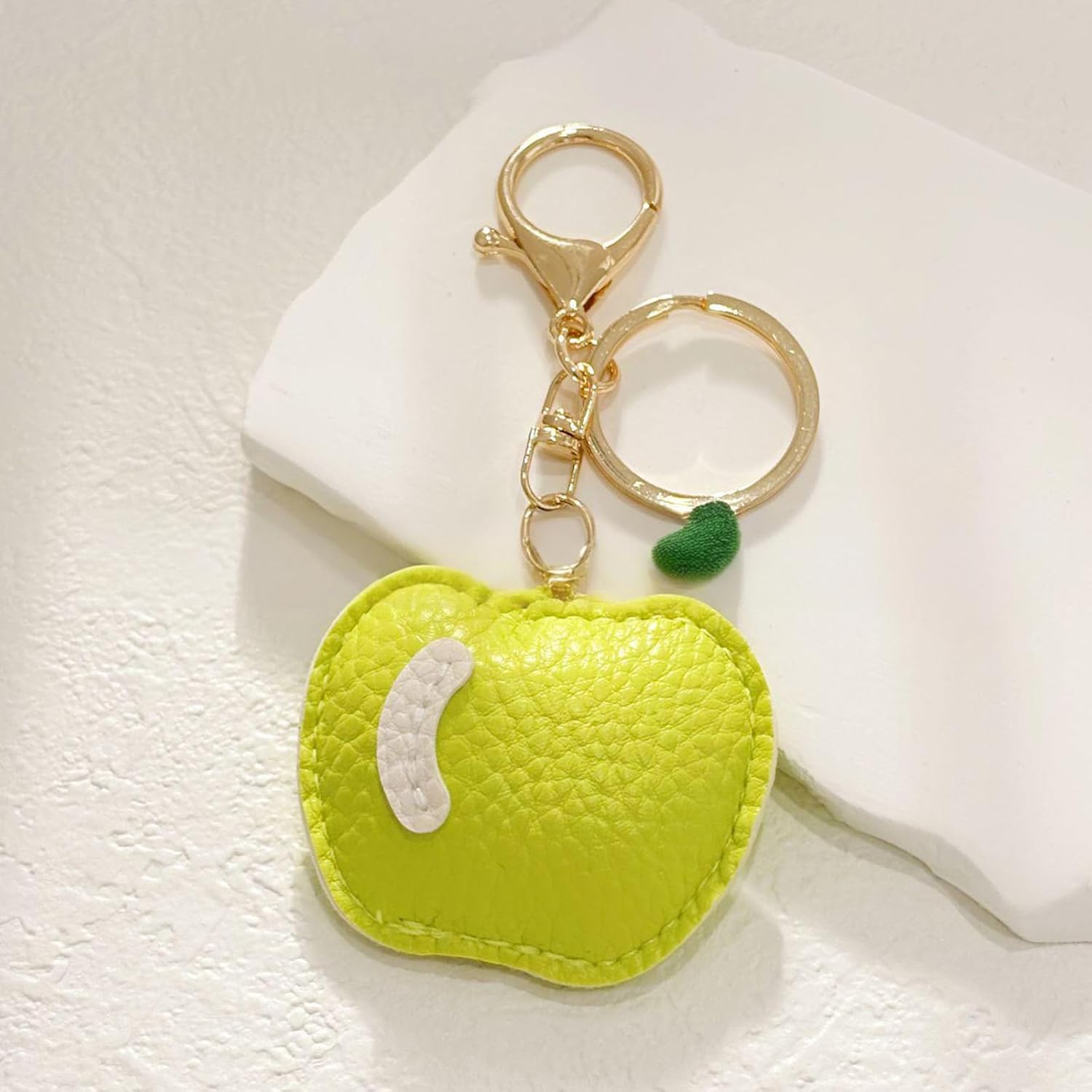 Apple Keychain For Women, Fruit-Shaped Hand-Sewn Leather Cartoon Cute Personalization Charm Gift Accessories image 2