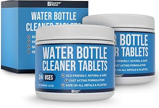 Essential Values Water Bottle Cleaner - Water Bottle Cleaning Tablets & Reservoir Bladder Cleaner Tabs (48 Tablets) - Tumbler, Dispenser, Hydration Pack Washer - Made in USA