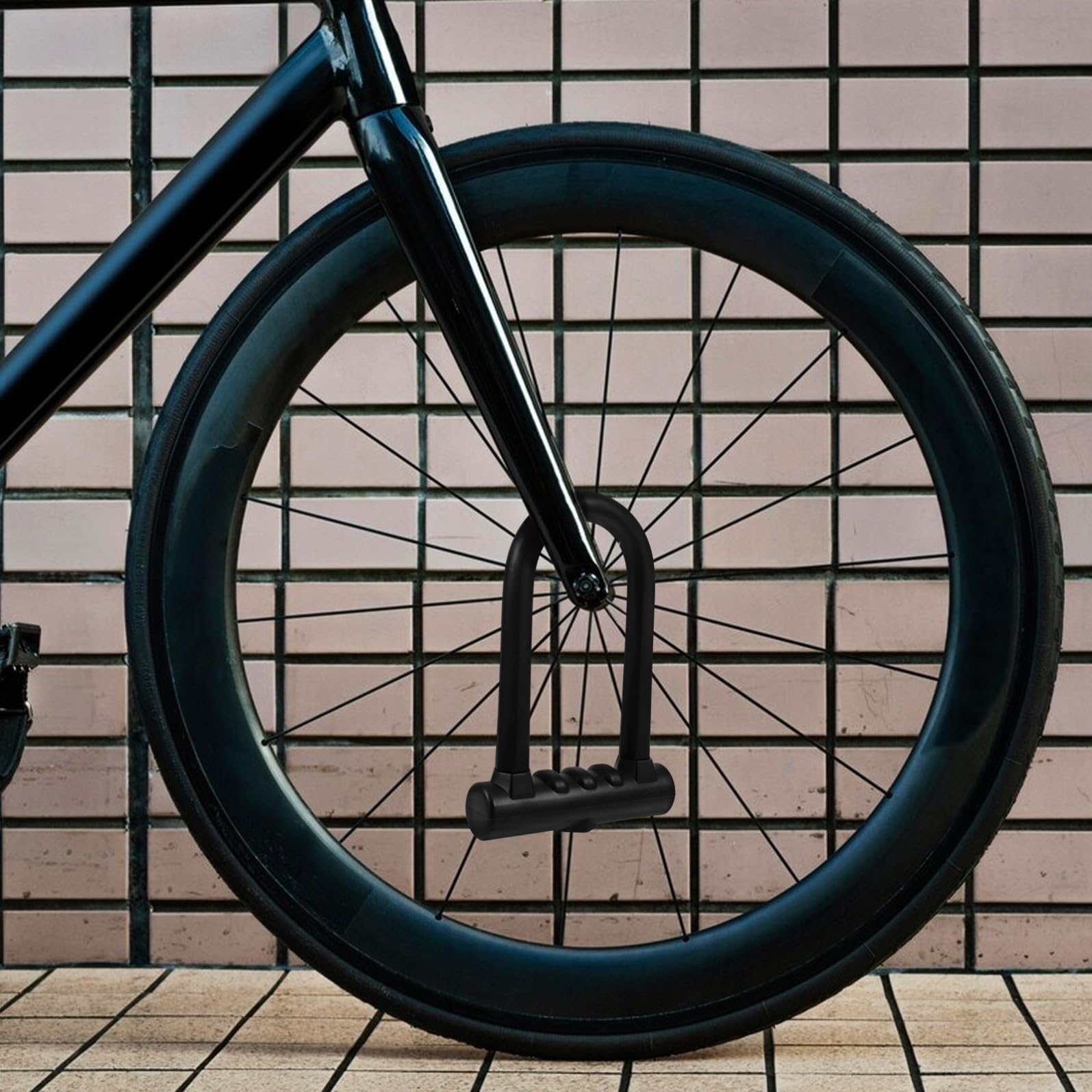 Tofficu Lucchetto per Biciclette a Forma di U in Silicone e Ferro, Antifurto Resistente e Antitaglio, per Bici e Scooter, Protezione Sicura e Robusta