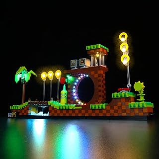JANWAALY LED Lighting Kit Compatible with Lego 21331 Sonic The Hedgehog Green Hill Zone - Lights Only - Decoration LED Light Kit Without Building Block Model (Classic Version)