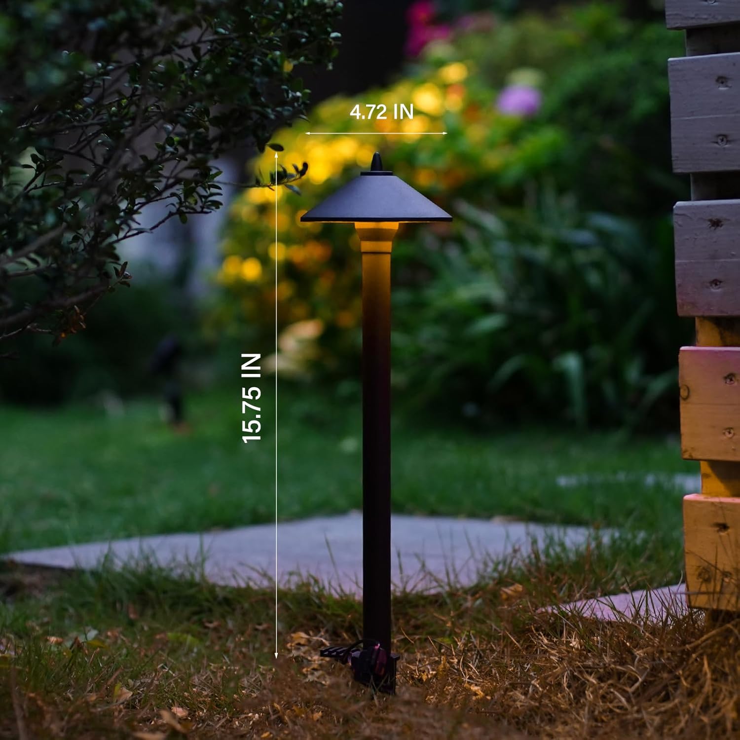 GOODSMANN Landscape Lighting RGBW 6PK Low Voltage Path Lights with Color Changing 2W 12V AC Landscape Lights 2900K with Cable Connectors