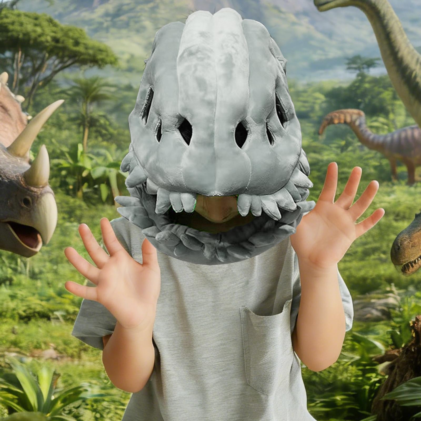 LUKIUP Kostium Dinozaura, Kostium miękkiego szkieletu dinozaura, realistyczny kostium szkieletu dinozaura, Halloween Cosplay lekka kombinezon z fosyli dinozaura, na imprezy w kostiumach