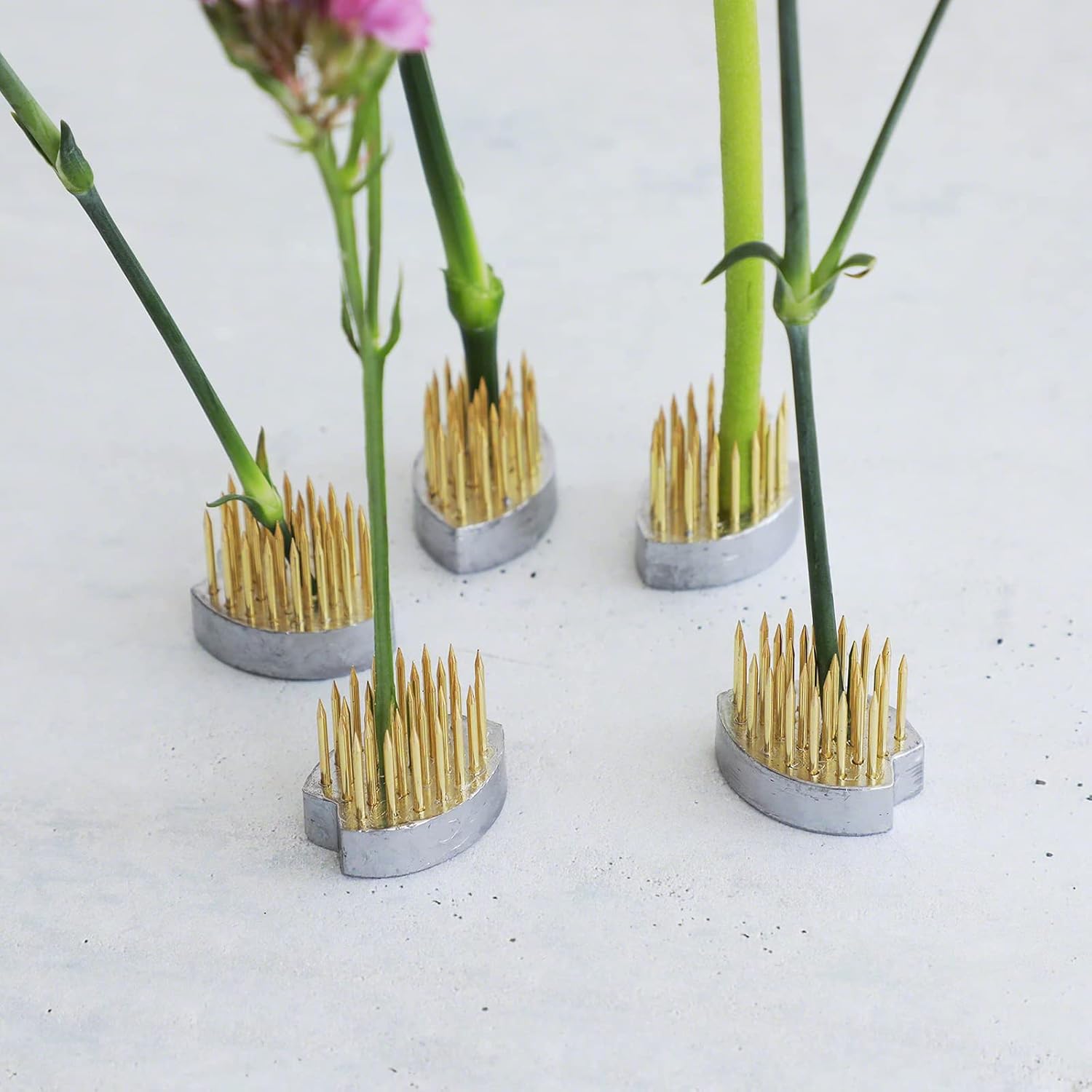 Wazakura Sakura Blossom Kenzan for Ikebana 5PCS, Made in Japan Flower Frog, No Foam Flower Holder, Ecological Petal Shaped Floral Arranging Pin Frog - Sakura Flower