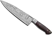 Vista 7 de Jayger Cuchillo de chef de cocina de Damasco - Cuchilla afilada - Cuchillos profesionales de espiga completa Cuchillo de carnicero - Cuchillo