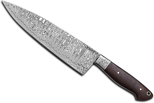 Miniatura 7 de Jayger Cuchillo de chef de cocina de Damasco - Cuchilla afilada - Cuchillos profesionales de espiga completa Cuchillo de carnicero - Cuchillo de