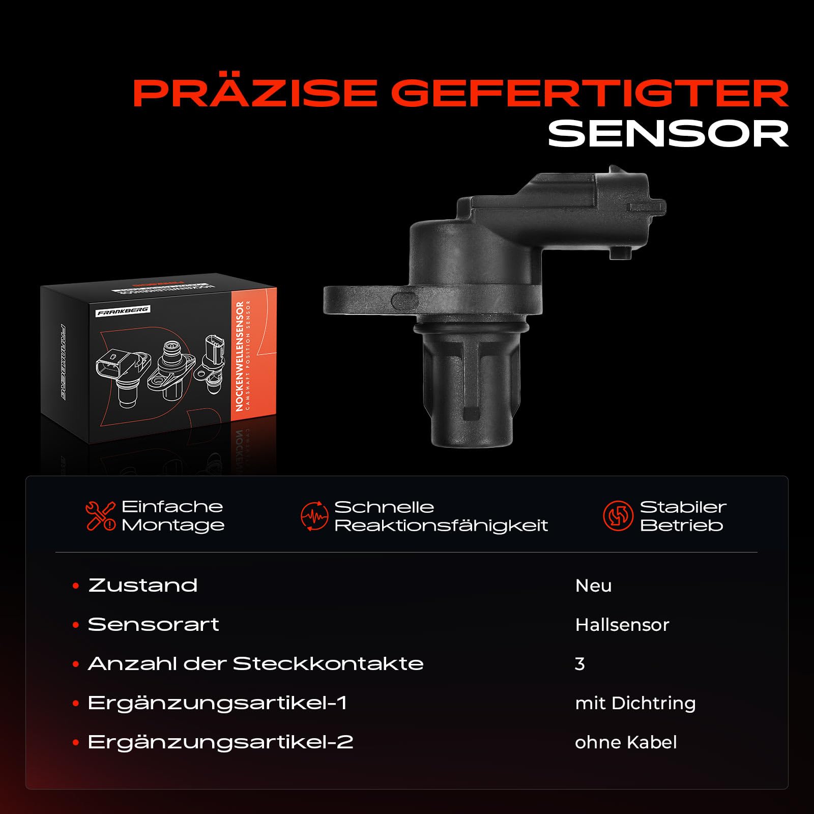 Czujnik pozycji wałka rozrządu Impulsator do 159 Brera Spider Voyager V IV Jumper Nitro Ducato Panda B-Max C-Max II Ecosport Fiesta VI Focus II III Grand C KA+ Mondeo IV 2000-Dziś 5140332AA