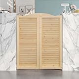 S&Z TOPHAND® 30in x 42in Swinging Louvered Cafe Doors,Solid Wood, Room Divider, Home, Kitchen, Bar