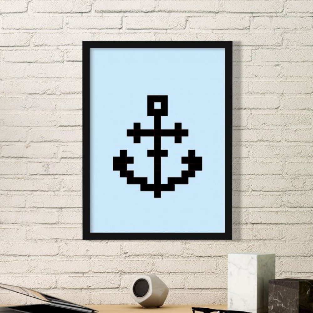 Cadeau small noir cadre photo pixel bateau pour amateurs d'océan