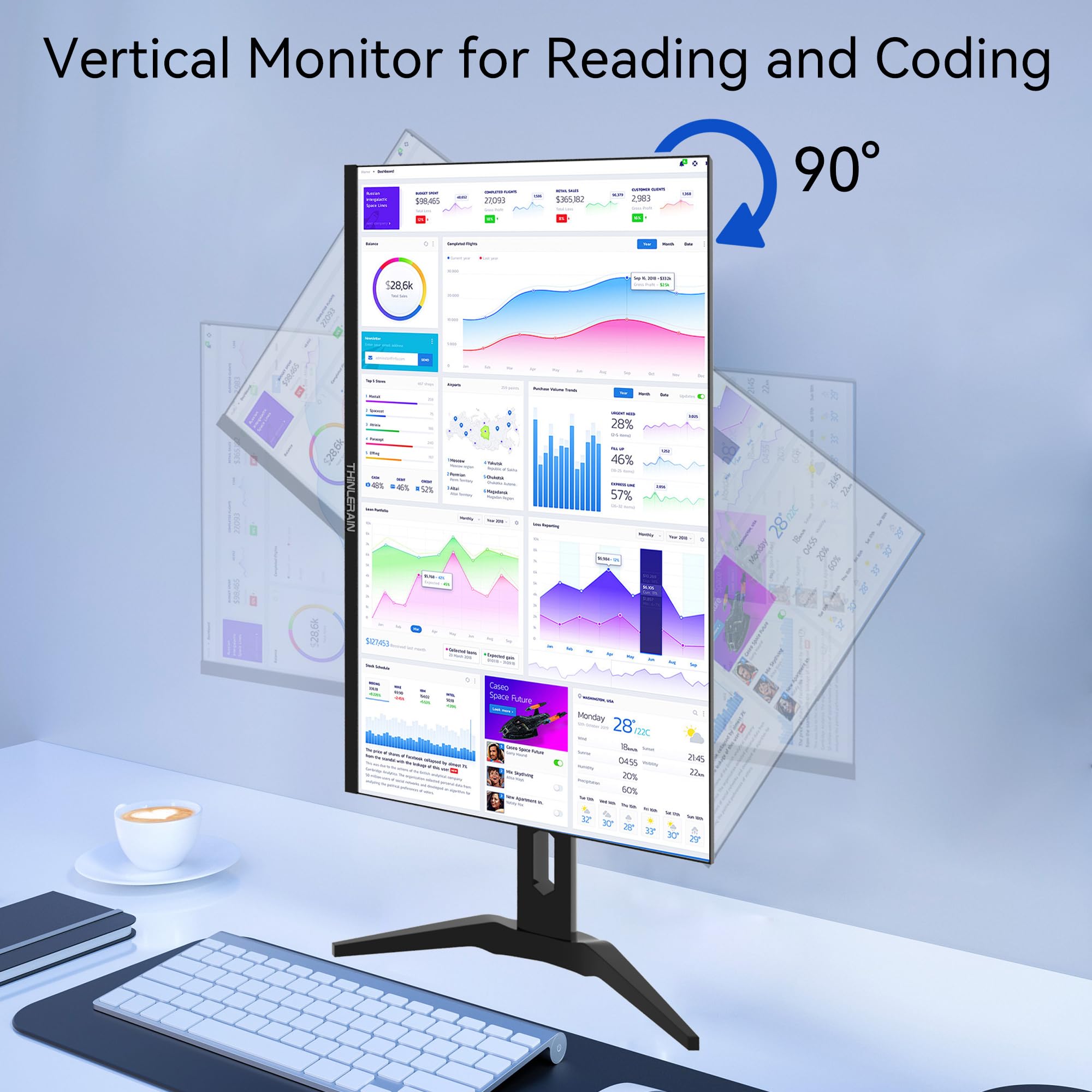 Monitor per PC da 24 pollici, 1920 x 1080p, display LED AMD FreeSync, 100% sRGB, VGA/HDMI/AV/BNC/USB, altoparlante integrato, 60 hz, 5 ms, VESA, nero