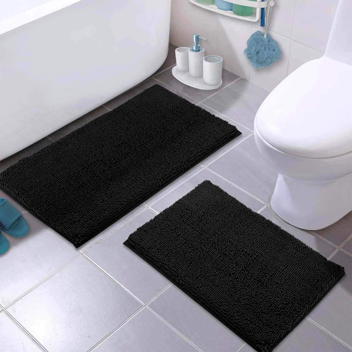 Buy Black Bathroom Rug Setextra Soft Plush Bath Mat Shower Bathroom Rugs