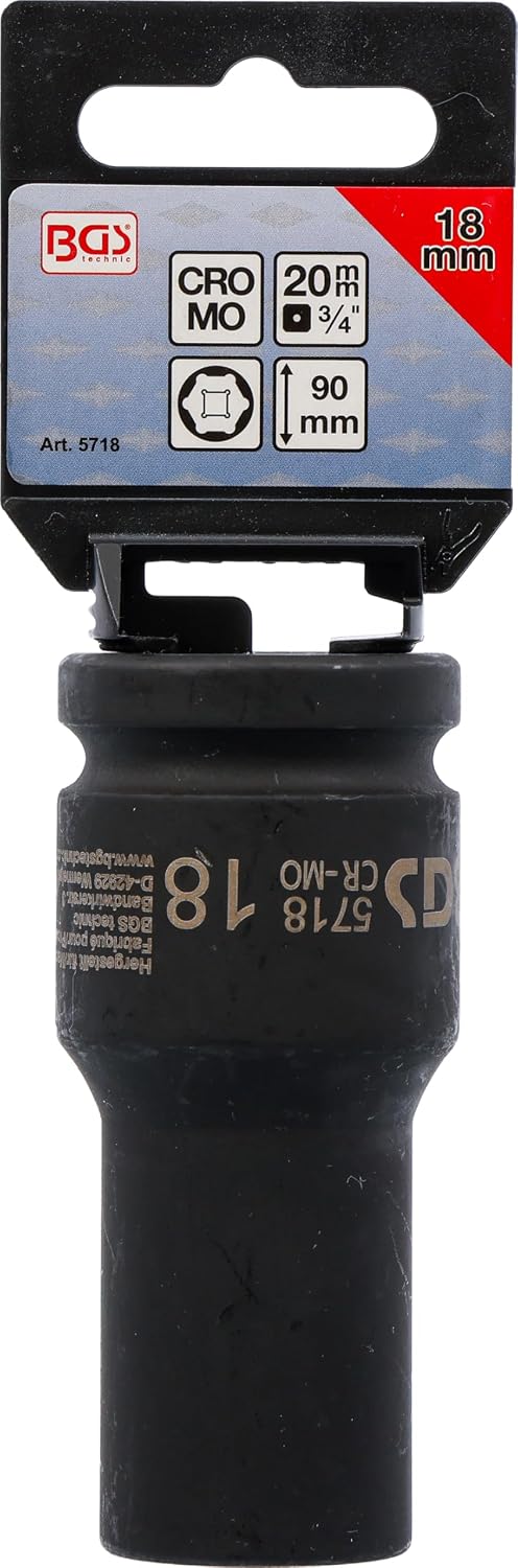 BGS 5718 | Impact Socket Hexagon, deep | 20 mm (3/4") Drive | 18 mm