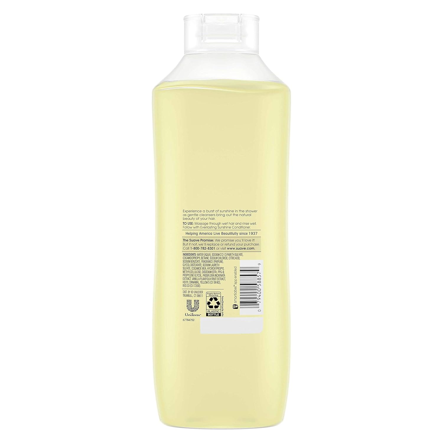 Suave Essentials Shampoo Everlasting Sunshine, 30 Fl Oz, Pack of 6