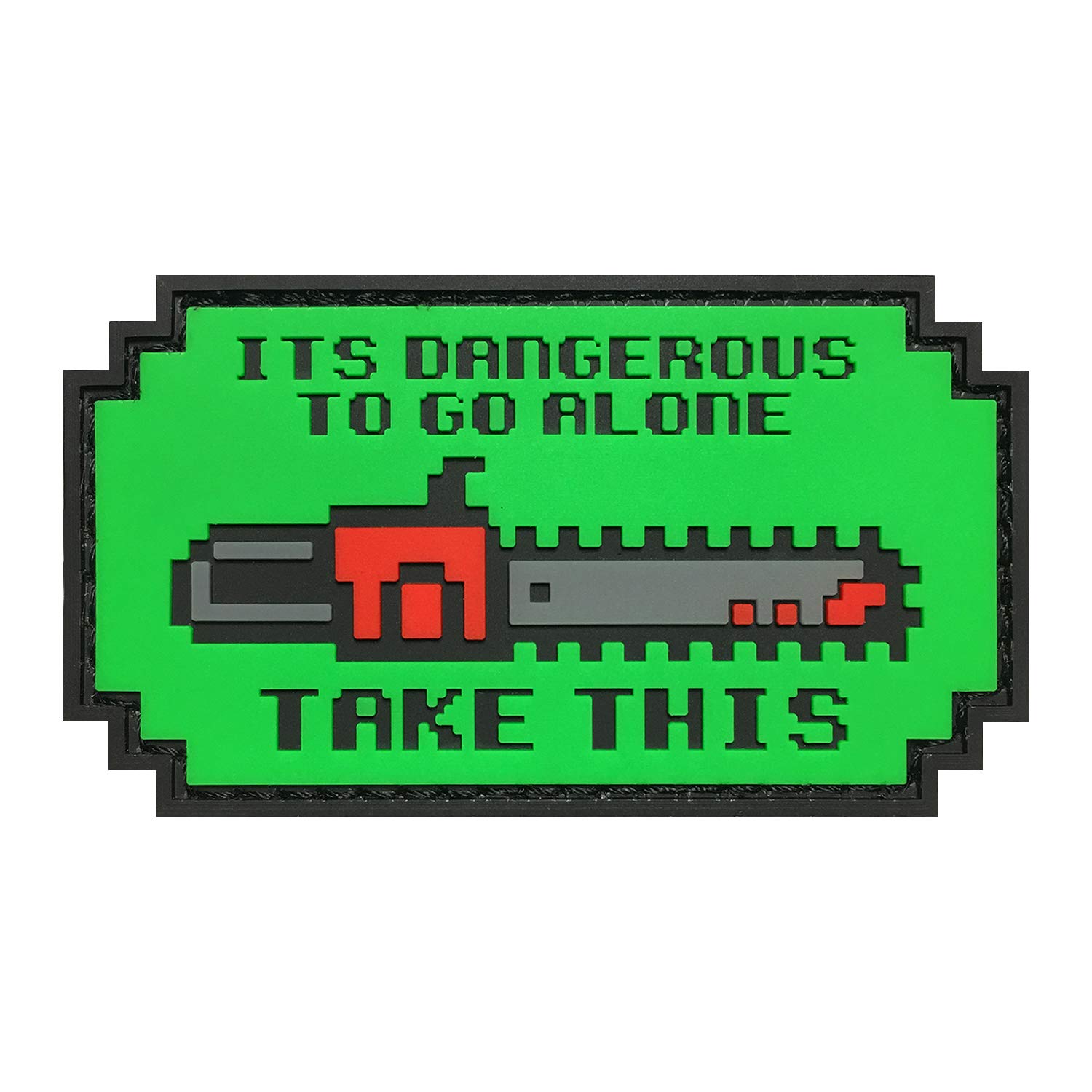 It's Dangerous to Go Alone Take This Military Tactical PVC Patch Morale Tactical Stickers for Clothes with Hook & Loop (Green)