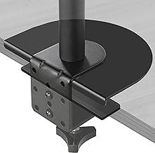 VIVO Steel Reinforcement Bracket Mount Plate for Thin, Glass, and Other Fragile Table Top Surfaces, Compatible with Most Monitor Stand C-Clamp Installations, Anti-Slip No Scratch, Black, STAND-AC01R
