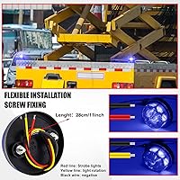 Vista 4 de Luz de Advertencia Estroboscópica LED, Luz de Baliza Estroboscópica Intermitente, Mini Luz de Baliza Estroboscópica Redonda para Techo de 12V 24V