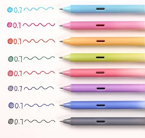 Miniatura 2 de WRITECH Bolígrafos de gel de punta fina bolígrafo retráctil de tinta de colores surtidos, escritura suave, 8 unidades, multicolor, punta media de
