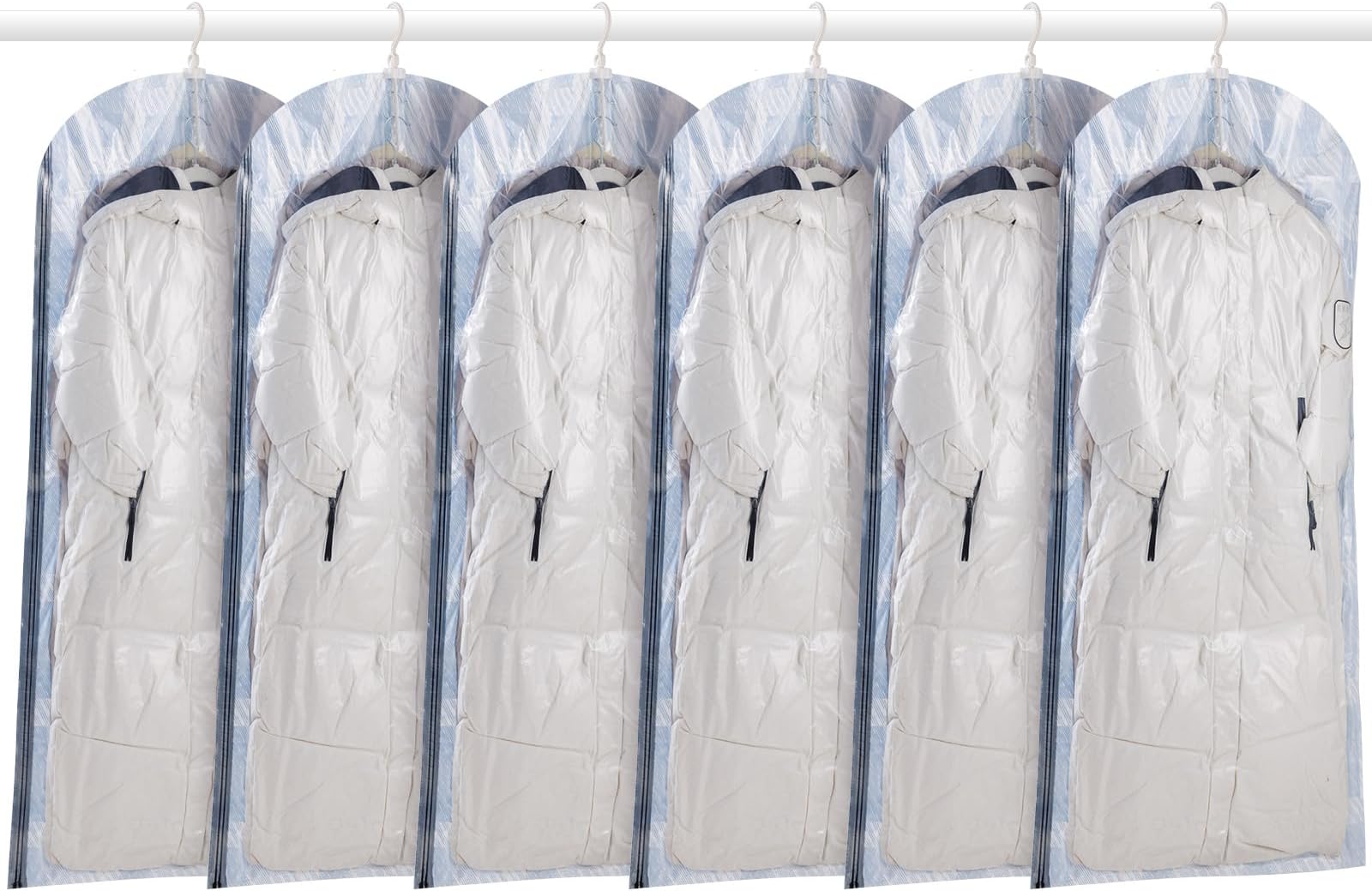 TAILI Hanging Vacuum Sealer Storage Space Saver Bags for Clothing, Suits and Jackets, Closet Organizers and Storage, 6 Pack Jumbo Multicolor