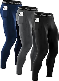 Niksa 1/3 Pack Men's Compression Pants, Performance Athletic Sports Leggings Gym Tights for Running Yoga Workout Sports