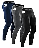 Niksa 1/3 Pack Men's Compression Pants, Performance Athletic Sports Leggings Gym Tights for Running Yoga Workout Sports