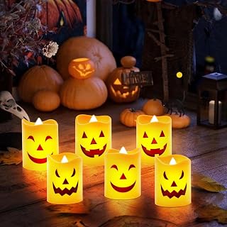 Bougies LED Halloween, 6 LED par boîte, bougies sans flamme, décoration intérieure et extérieure, décoration Halloween