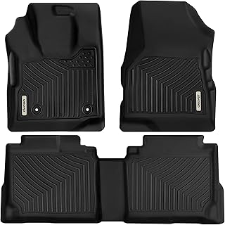 OEDRO Floor Mats Compatible with 2010-2017 Chevrolet Equinox/2010-2017 GMC Terrain, Custom Fit Front & 2nd Seat 2 Row Liner Set - Black TPE All-Weather Guard