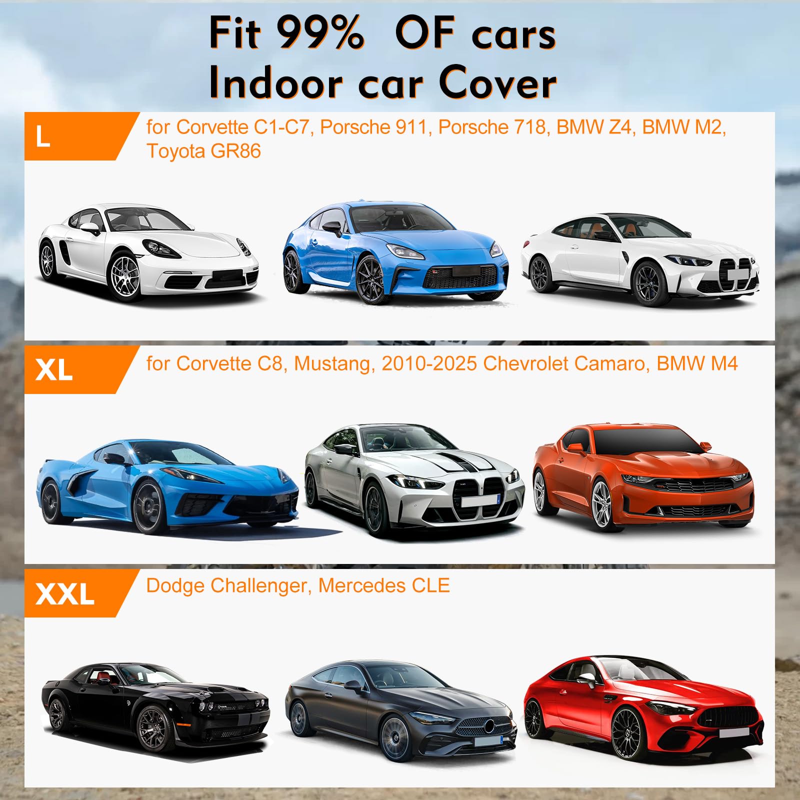 CEMOFE Indoor Car Cover Universal Stretch Satin Windproof Dust Protection for Dodge Challenger Mercedes GLE BMW X5 Breathable — view 5