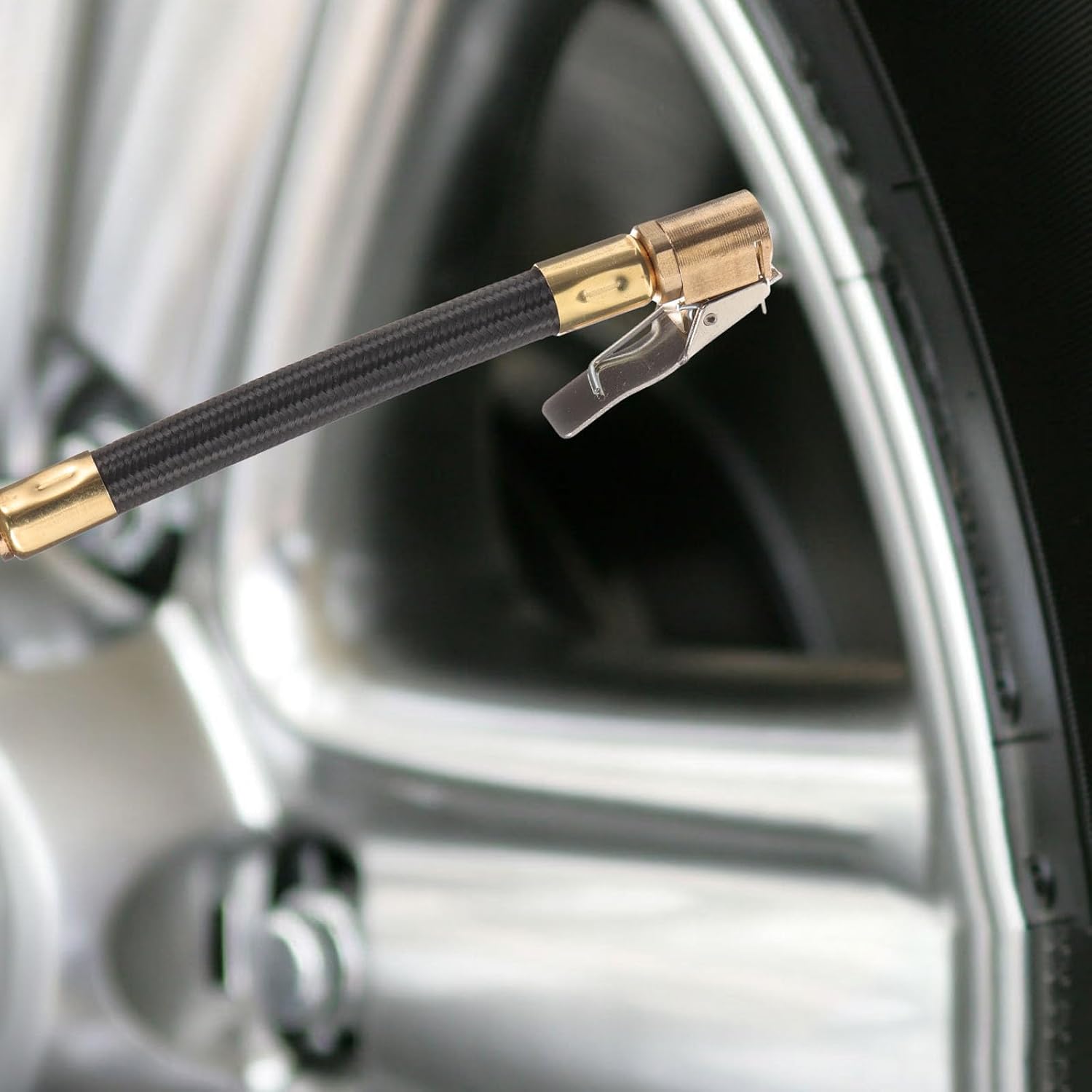 Garneck Copper Black with Quick Inflator Tire Extension Tube Inflation and Deflation Function Pump Adapter Hose Accessories Air for Car Air Compressor