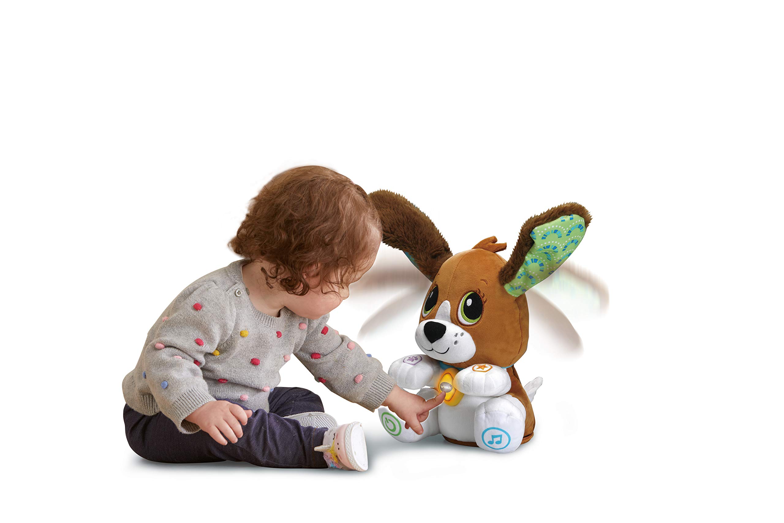 VTech Fido, rozmawiaj i baw się ze mną, interaktywna zabawka, piesek, zabawka powtarzająca wszystko, gra ewolucyjna z 3 poziomami rozwoju, porusza uszami, język włoski, baterie w zestawie, 1-5 lat