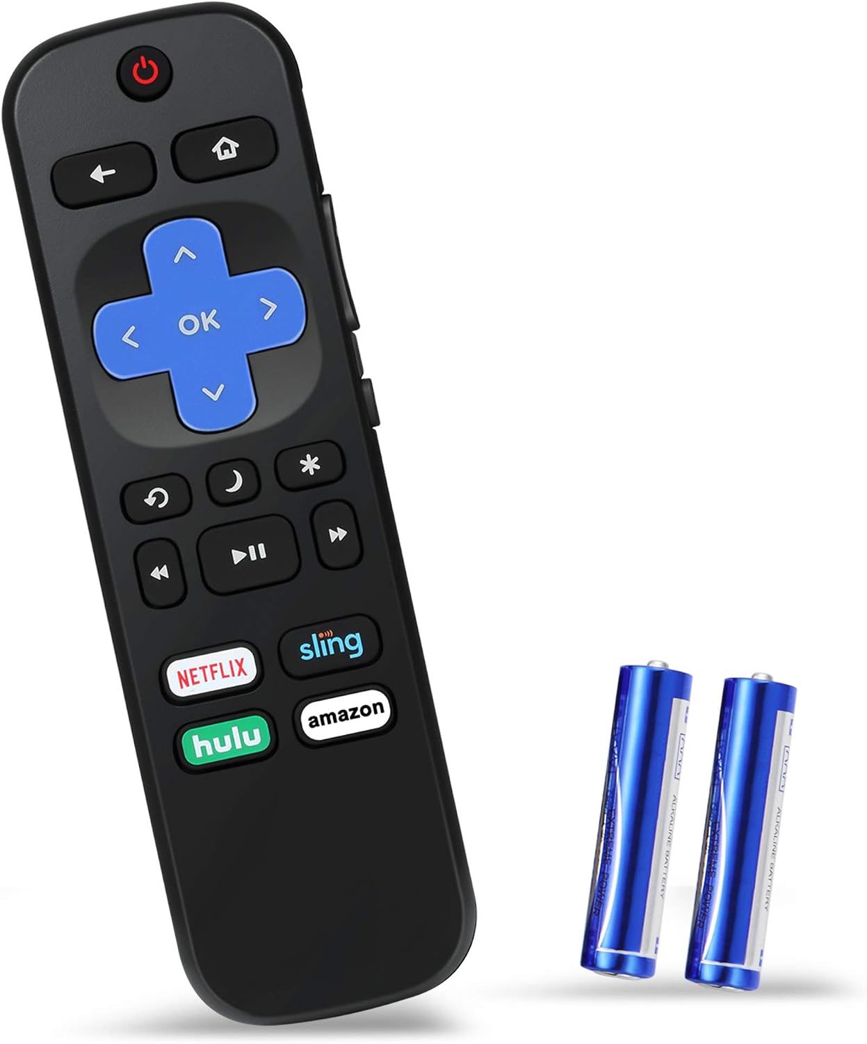 Limited Universal Replace Remote for Roku TV Compatible with Hisense/TCL/Haier/Sanyo/Philips/RCA/JVC/Element/Westinghouse/Hitachi/Sharp Roku TV (2 x AAA Batteries Included)