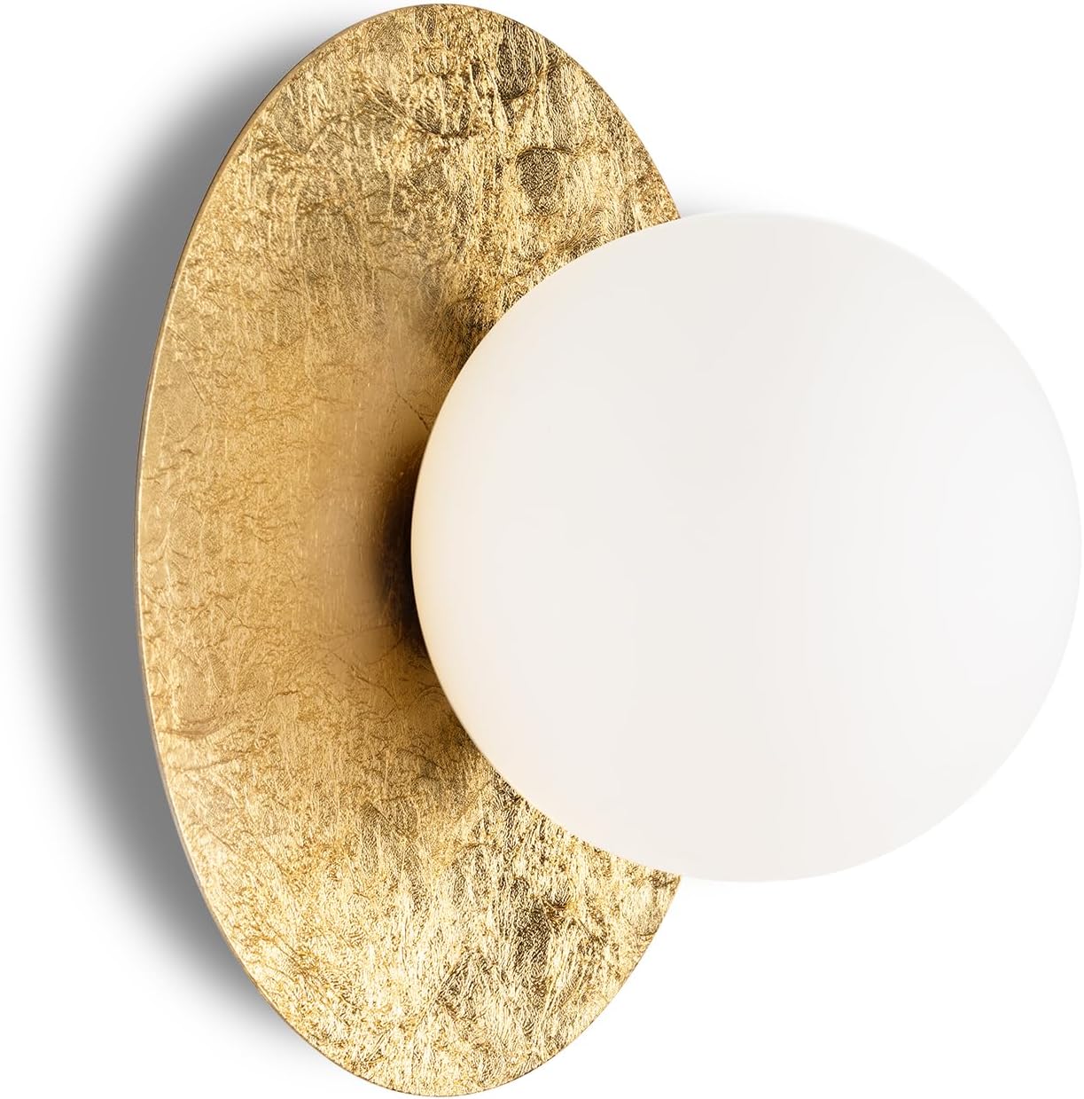 Curated visual reference: Gallery Detail: Lingcmp Mid Century Wall Sconce Walnut Texture Glass Globe Wall