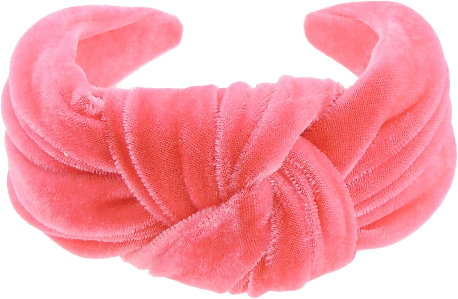 Velvet Knotted Top Knot Twist Turban Extra Wide Thick Fashion Formal Evening Boho Vintage Headband Alice Band Women Hair Hairband Christmas Birthday Wedding Guest Bridesmaid (Hot Pink)