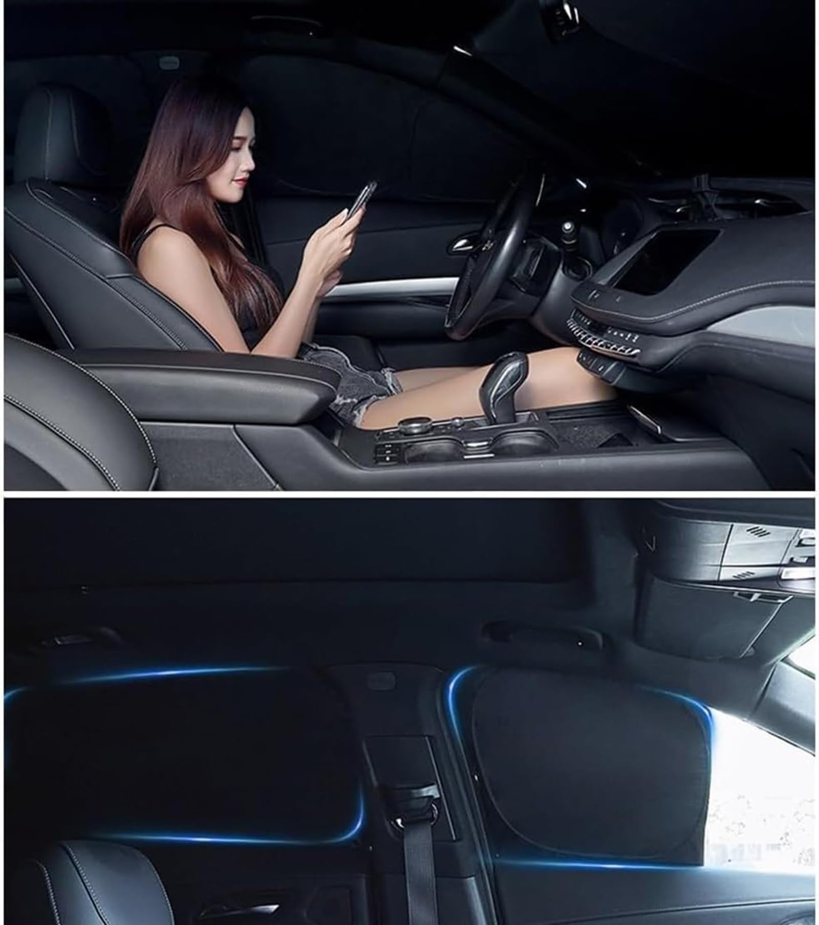 Tendine Parasole Auto Tende Oscuranti per MG HS (2023–2024), Protezione UV Tenda Finestra Laterale Sole Visiera,E 4 Side Window