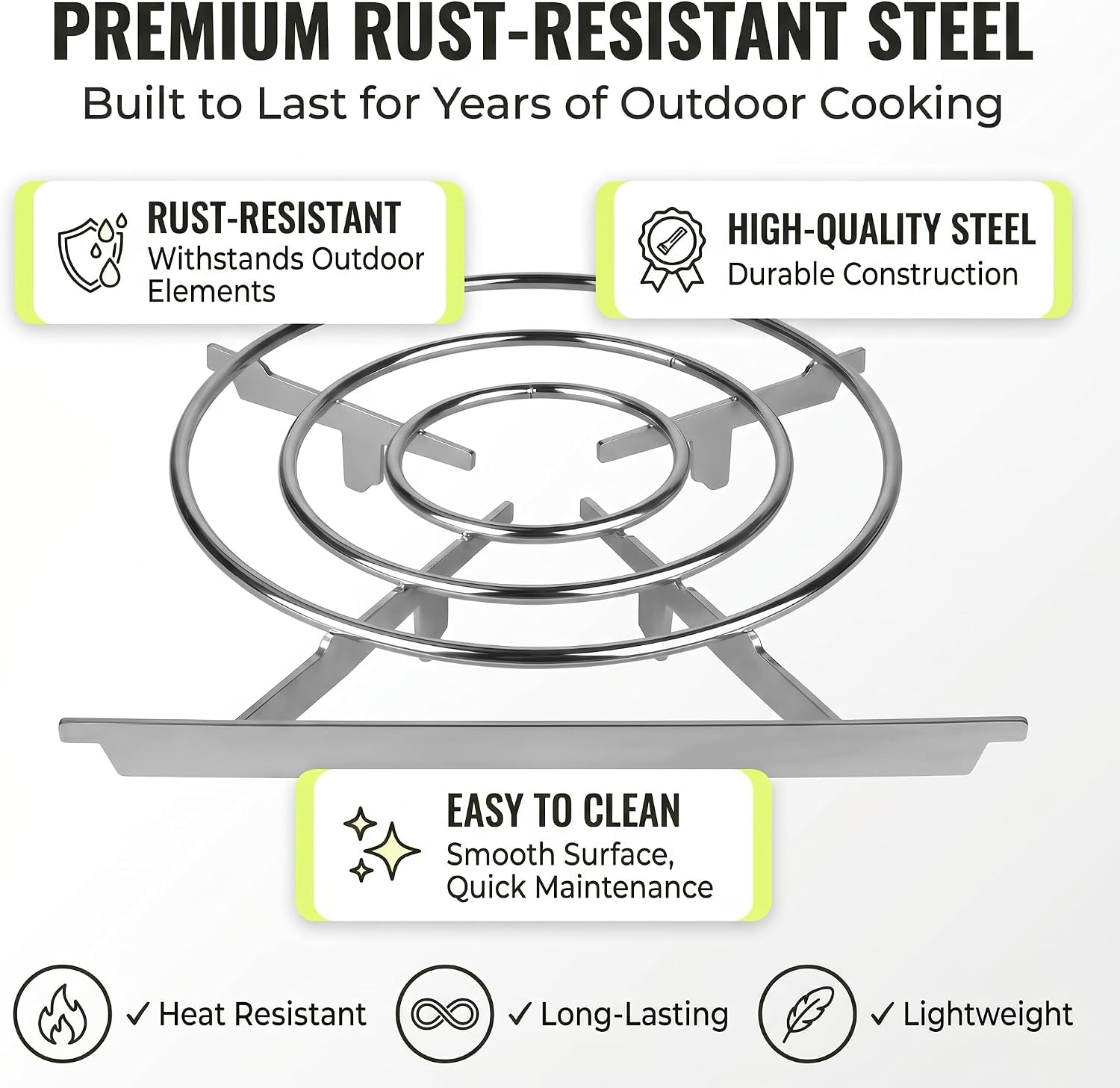 Steel Stove Grate Replacement for Coleman RoadTrip Grill, Rust-Resistant Camping Stove Accessory Compatible with Coleman RoadTrip Grill Parts, Fits 12-Inch Pan for Outdoor Cooking