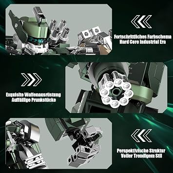 HIGH GODO Transforming Mecha Robot Building Blocks, 1403 PCS Hardcore Industrial-Style Technology Robot Model, Cool Robots Gift for Adult Collector Teen