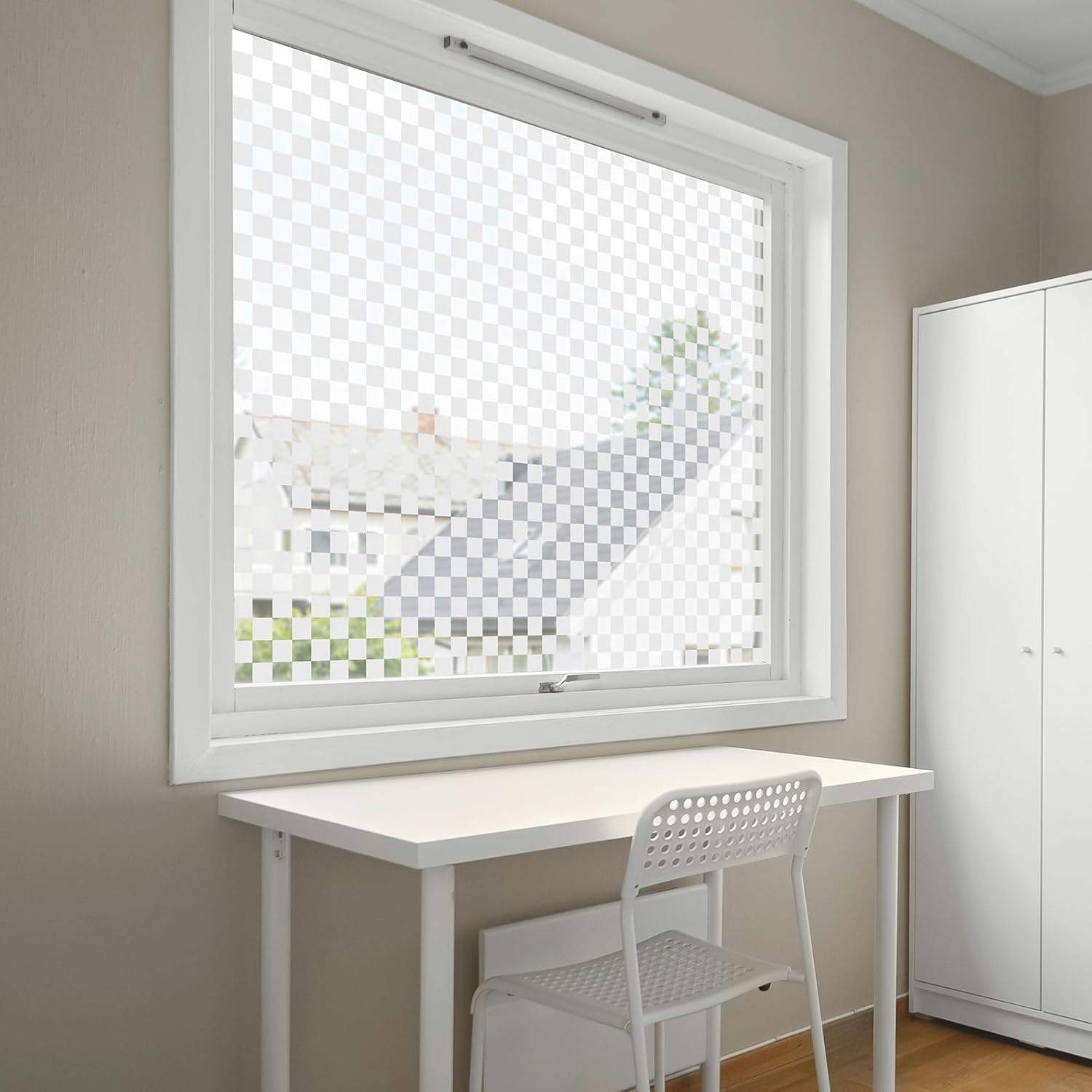 ANT Frosted Glass Window Privacy Film Decorative, Bathroom Window Privacy Film, Static Cling, Removable, Reusable, Anti-UV, Anti-Glare, Heat Blocking (DFW 3,12inch x 40ft)