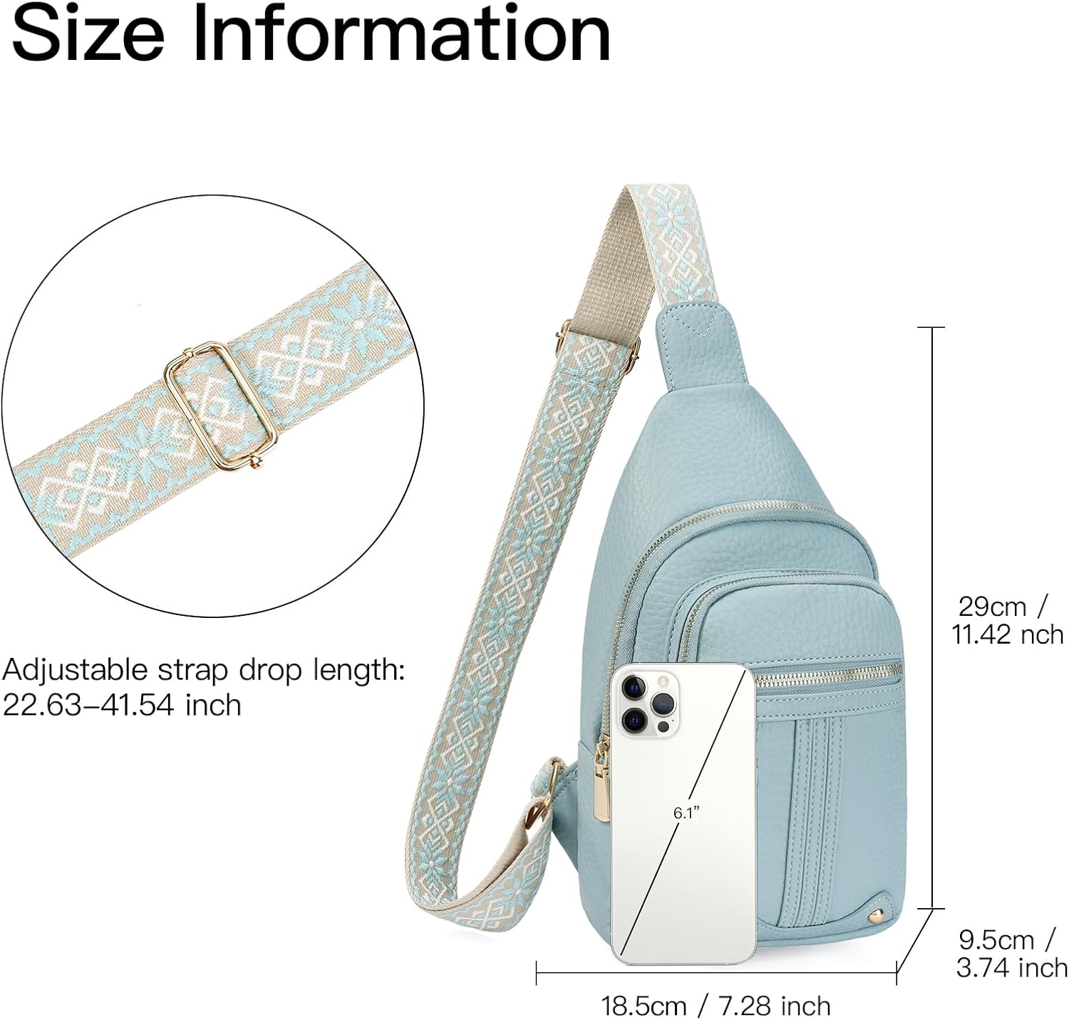 GAEKEAO Sling Bag for Women Crossbody Bags Fanny Pack Vegan Leather Chest Bag Travel Shoulder Belt Purse Backpack Gifts