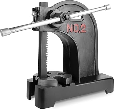 Arbor Press 2 Ton, Manual Desktop Punch Press Machine Metal Arbor Press Tool,Ratchet Leverage with Hand wheel, Blue & Black Black
