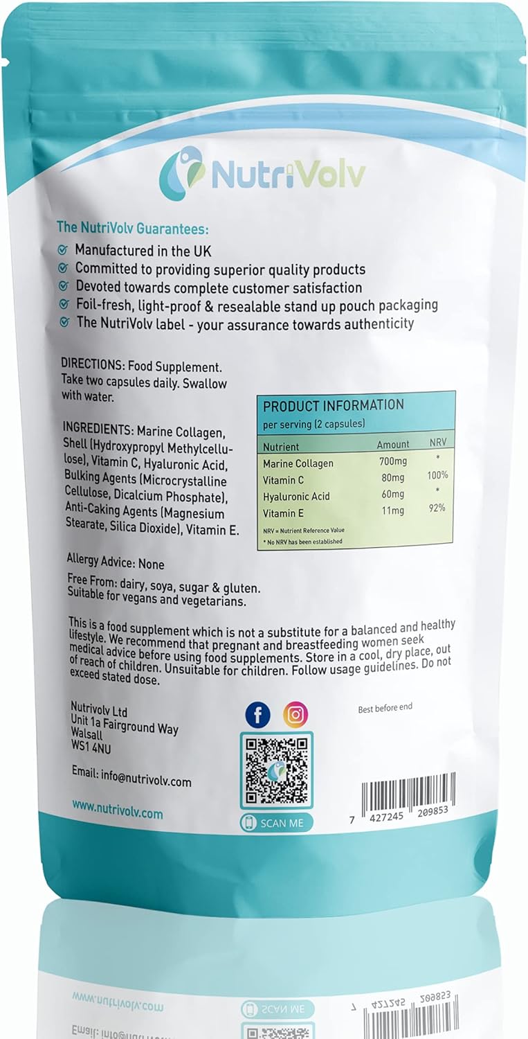 Collagen, Hyaluronic Acid High Strength with Vitamin C & E Beauty Pills Supports Tissue Repair, Anti Ageing & Skin Hydration - Image 3