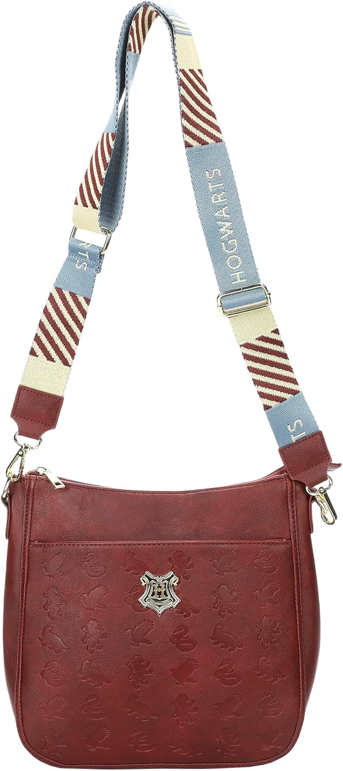 Harry Potter Hogwarts Crest 9.75" Women's Maroon Crossbody Bag