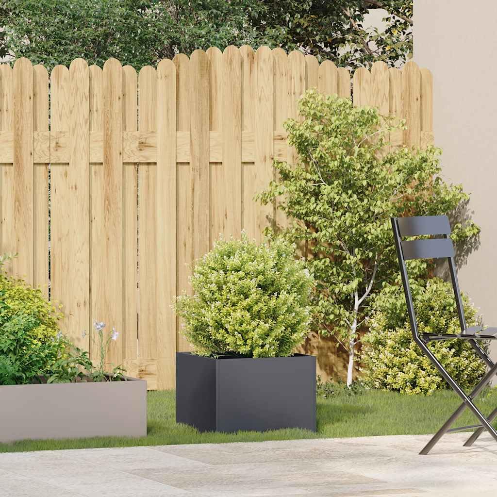 vidaXL Pflanzgefäß Anthrazit 40x40x30 cm Stahl, Pflanzschale, Garten-Garten-Pflanzkübel, Outdoor-Pflanzgefäß, Hochbeet, Pflanzgefäß, Blumenkasten