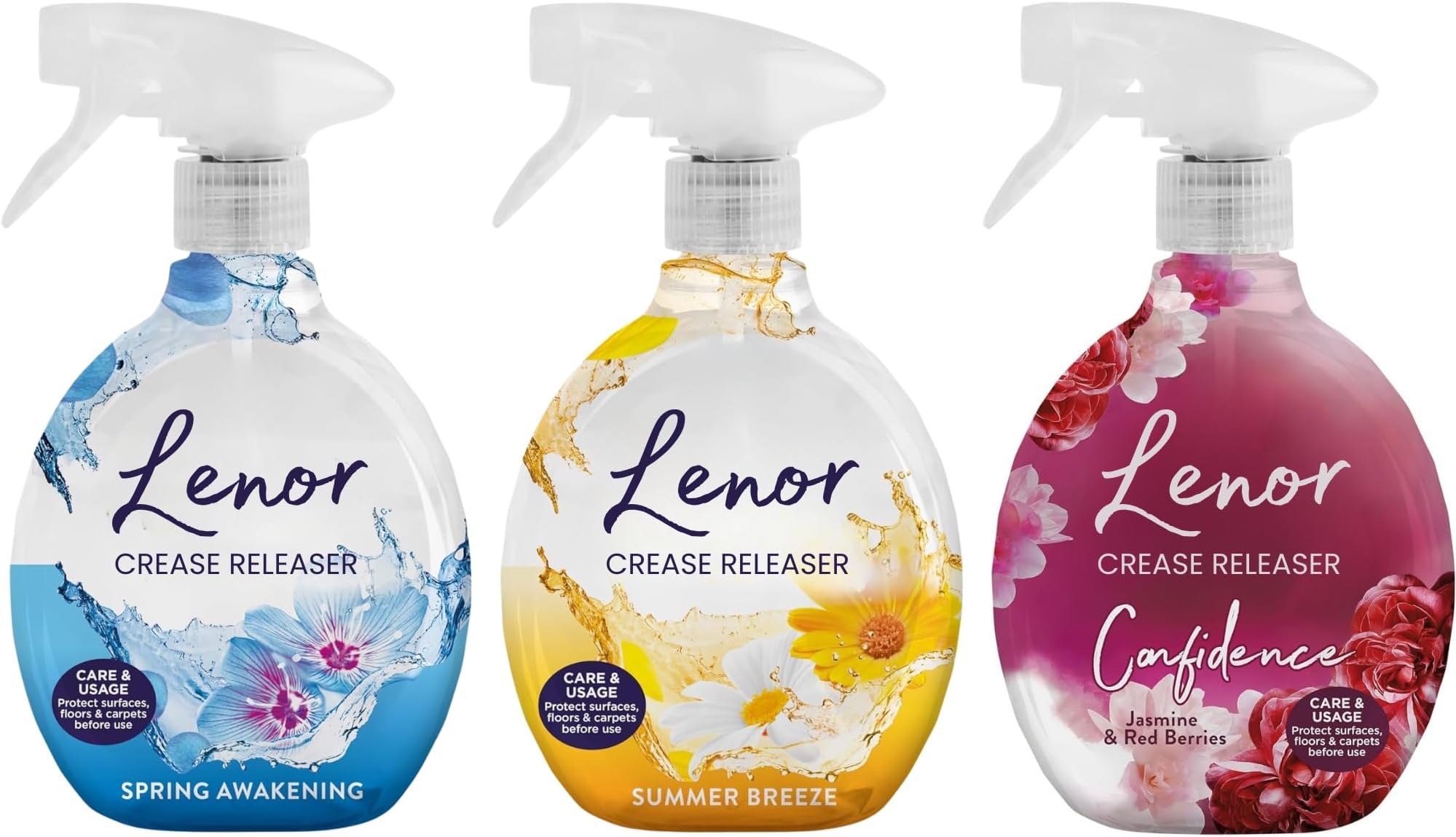 Crease Release Spray - Spring Awakening Scent, Summer Breeze & Ruby Jasmine - 3 Pack - 500ml Each