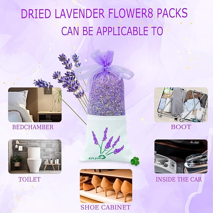 8 Paquetes de Lavanda para Cajones y Armarios, Ambientador Duradero miniatura 4