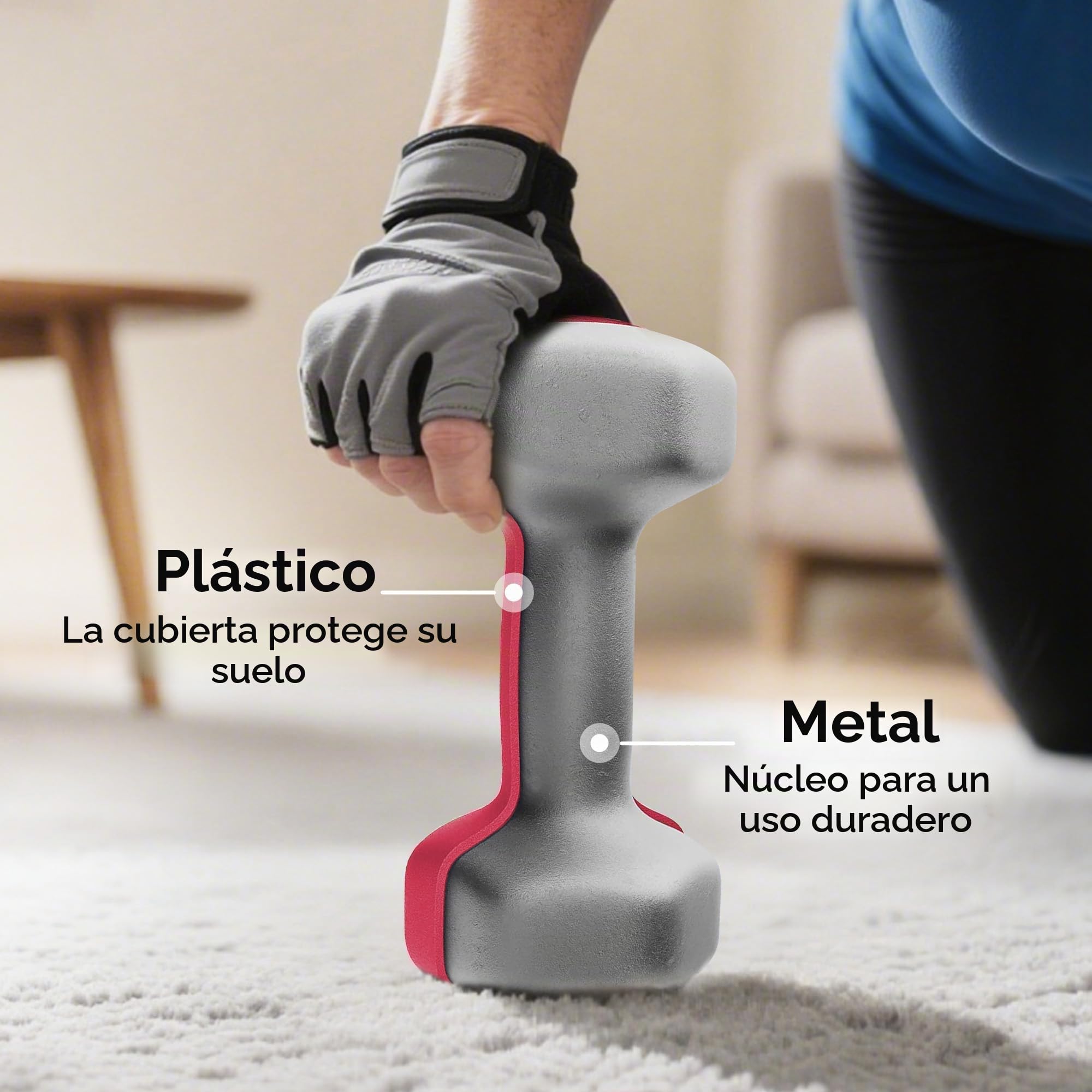 SPORTNOW Juego de mancuernas de 3 pares con bastidor de almacenamiento, mango antideslizante, juego de mancuernas hexagonal de 1-5 kg para gimnasio en casa