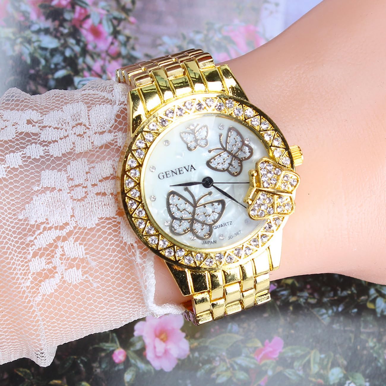 CdyBox 3Pack Ladies Steel Band Watch Butterfly Rhinestone Womoen Wrist Watch Quartz Dress Watches Wholesale - Image 6