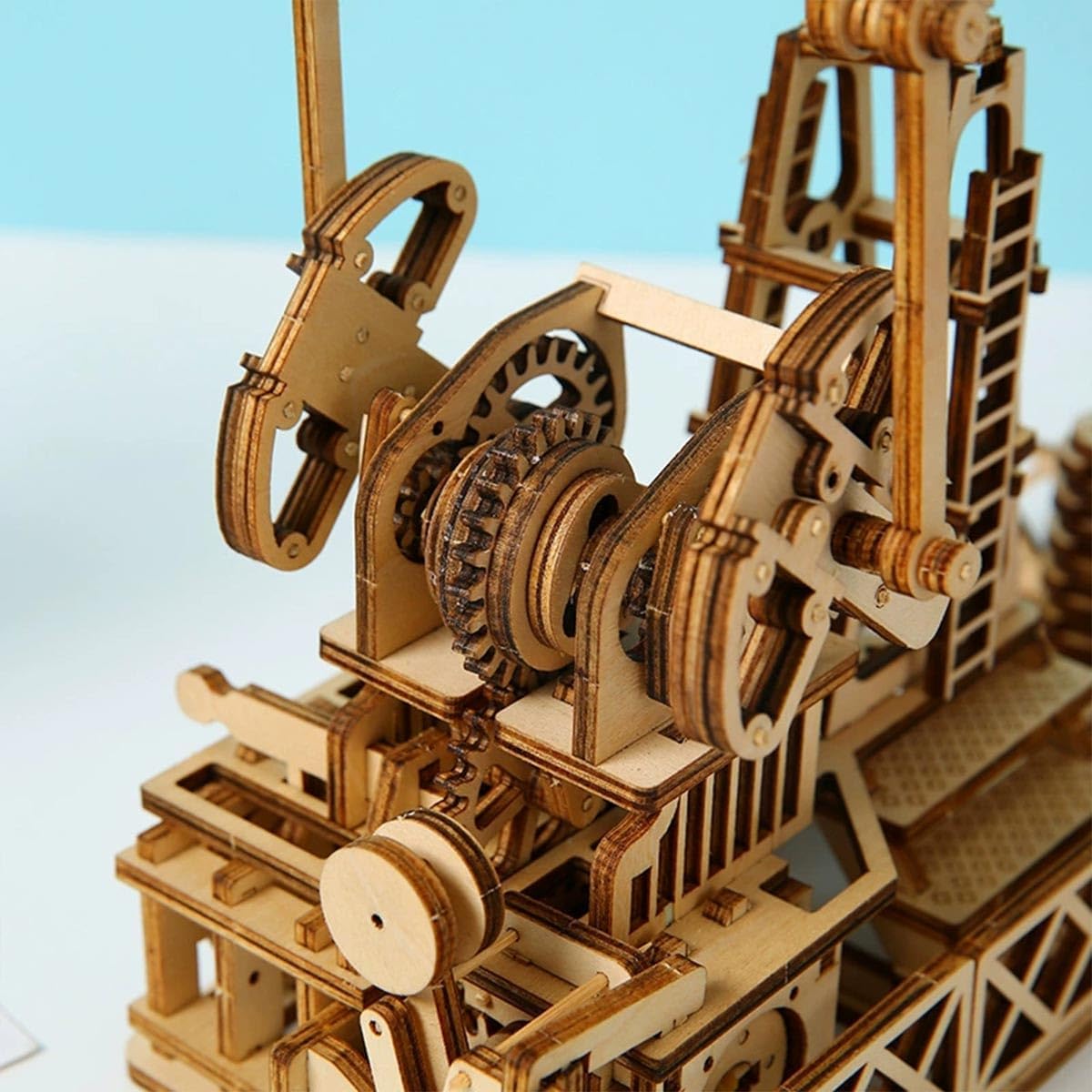 3D Wooden Oil Derrick Model Kit – Mechanical Engineering DIY Project for Adults, Educational Assembly Gift Set, Unique Desktop Display, Perfect Birthday