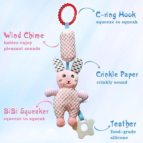 Miniatura 2 de Blppldyci Juguetes colgantes para bebés, juegos sensoriales para asientos de coche, cochecito, cuna, actividades de aprendizaje Montessori,