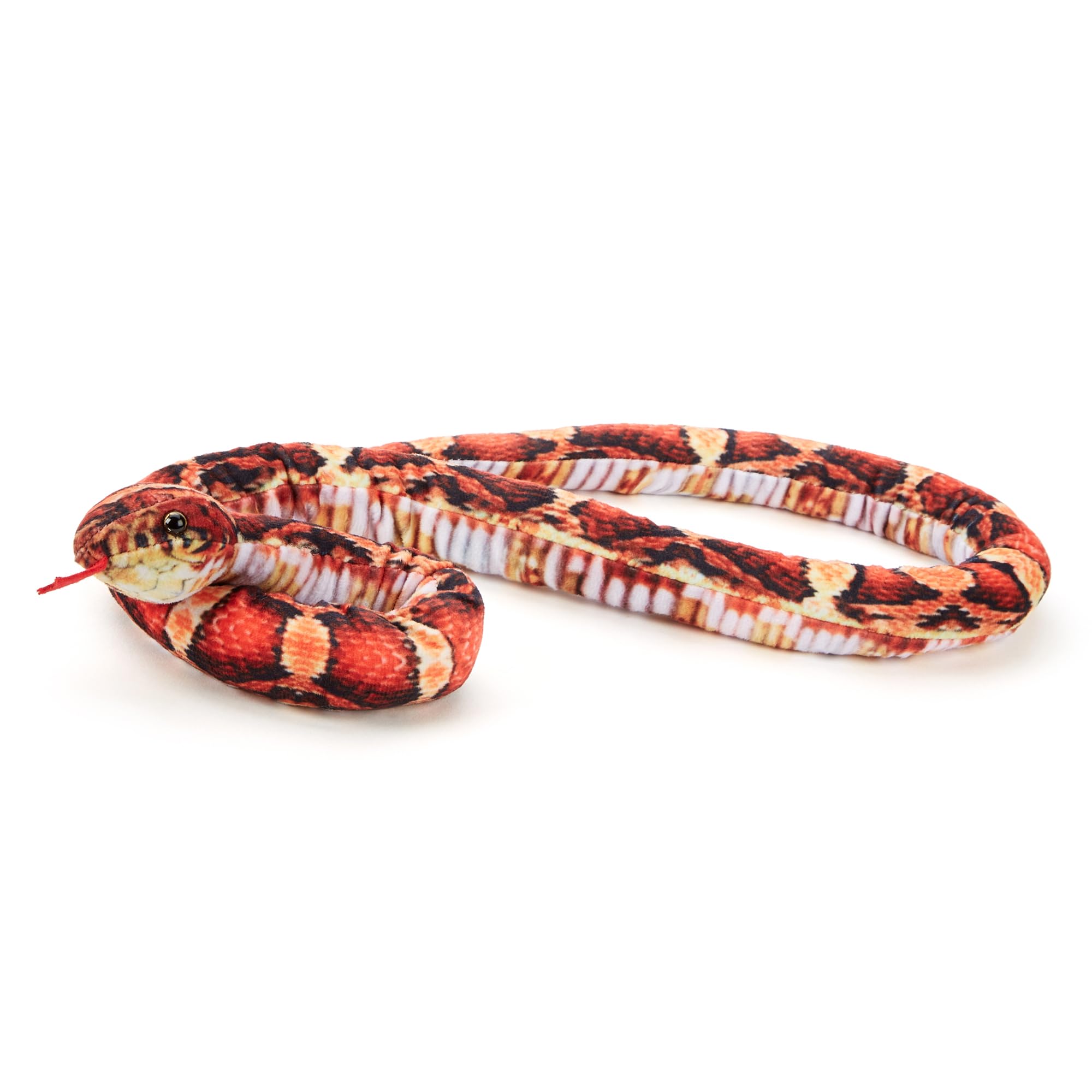 Zappi Co 100% Recycled Plush Orange/Black Corn Snake Toy (100cm Length) Stuffed Soft Cuddly Eco Friendly Orange for New Born Child