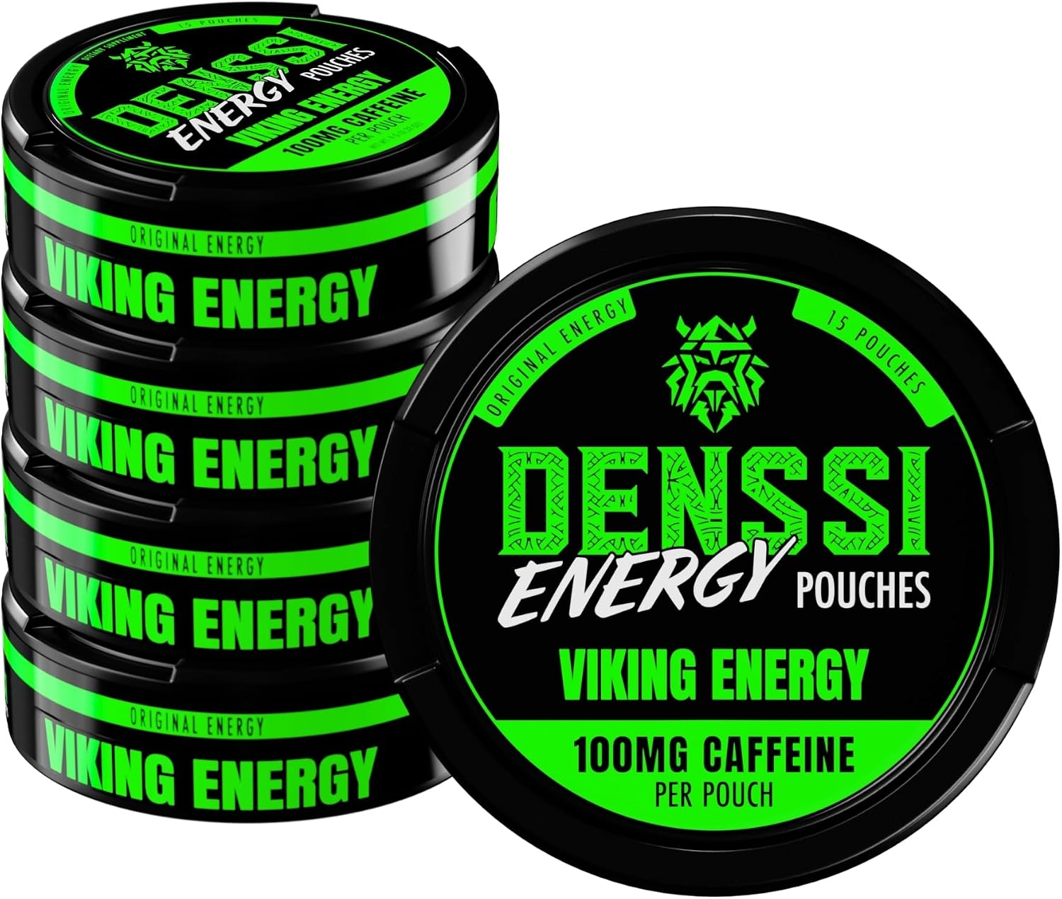 Energy Pouches – Fast-Acting Caffeine + Nootropic Boost – Sugar-Free, Tobacco-Free, Zero Crash Replacement/Alternative for Focus and Energy (5-Pack, Viking Energy)