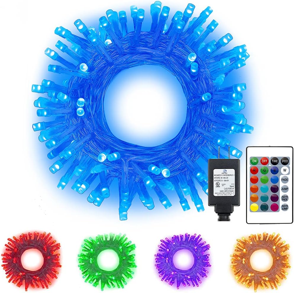 Ollny Christmas String Lights 200 LED 66ft Plug in with 16 Color Changing 4 Modes Remote & Timer, Waterproof Fairy Twinkle Light for Bedroom Indoor Outdoor Home Wedding Party Xmas Tree Decorations