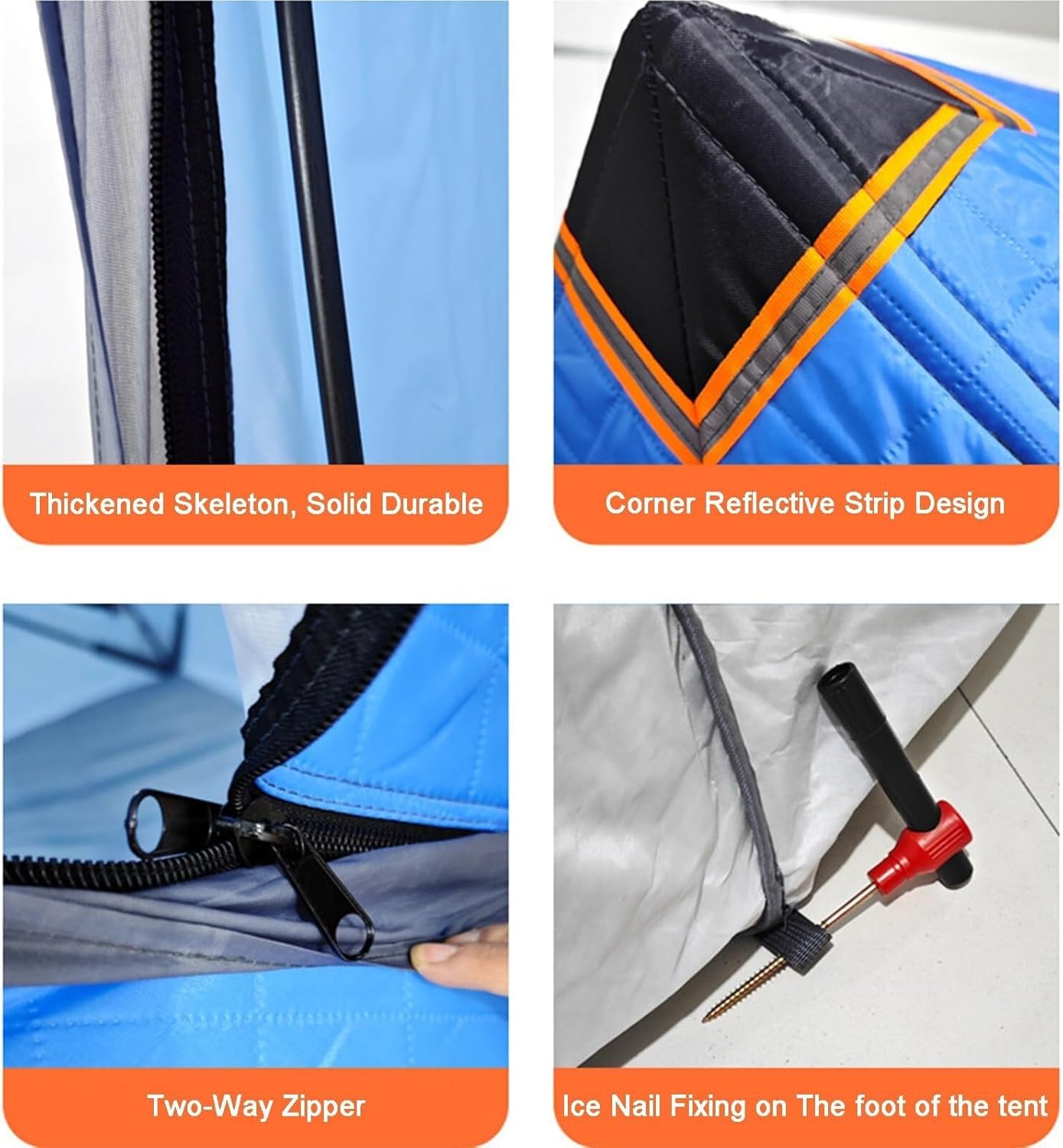 Ice Fishing Shelter Pop-Up Tent, Portable 4-5 Person Hub-Style Fish House with Anchors, Tie Ropes & Carrying Bag